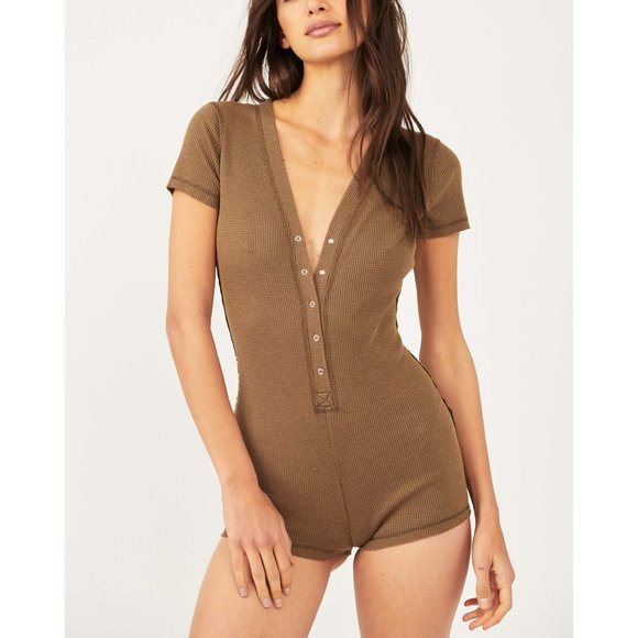 Free People Pants - NWT Free People Early Night Romper / Washed Army Shorts